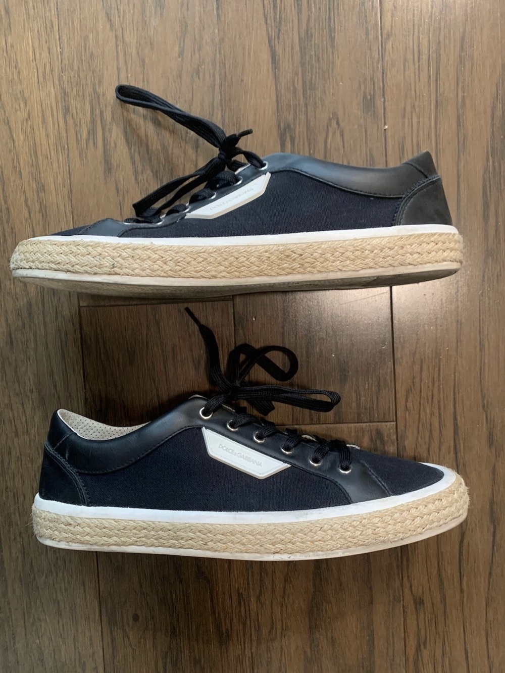 Dolce & Gabbana Espadrille-Trim Low-Top Sneakers sz44/11us !
